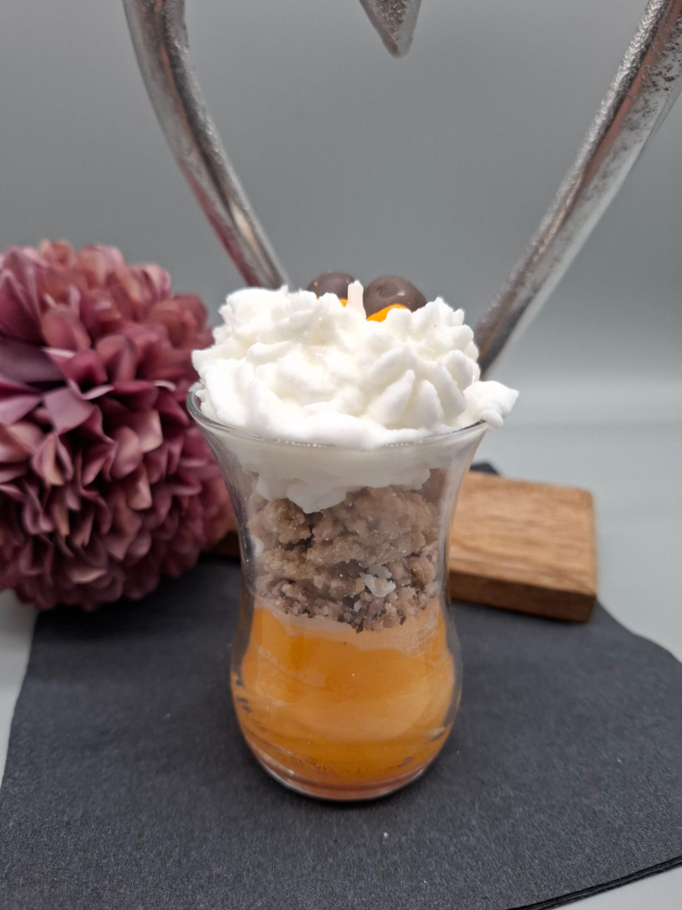 Dessertkerze Mangosahne Kerzendeko