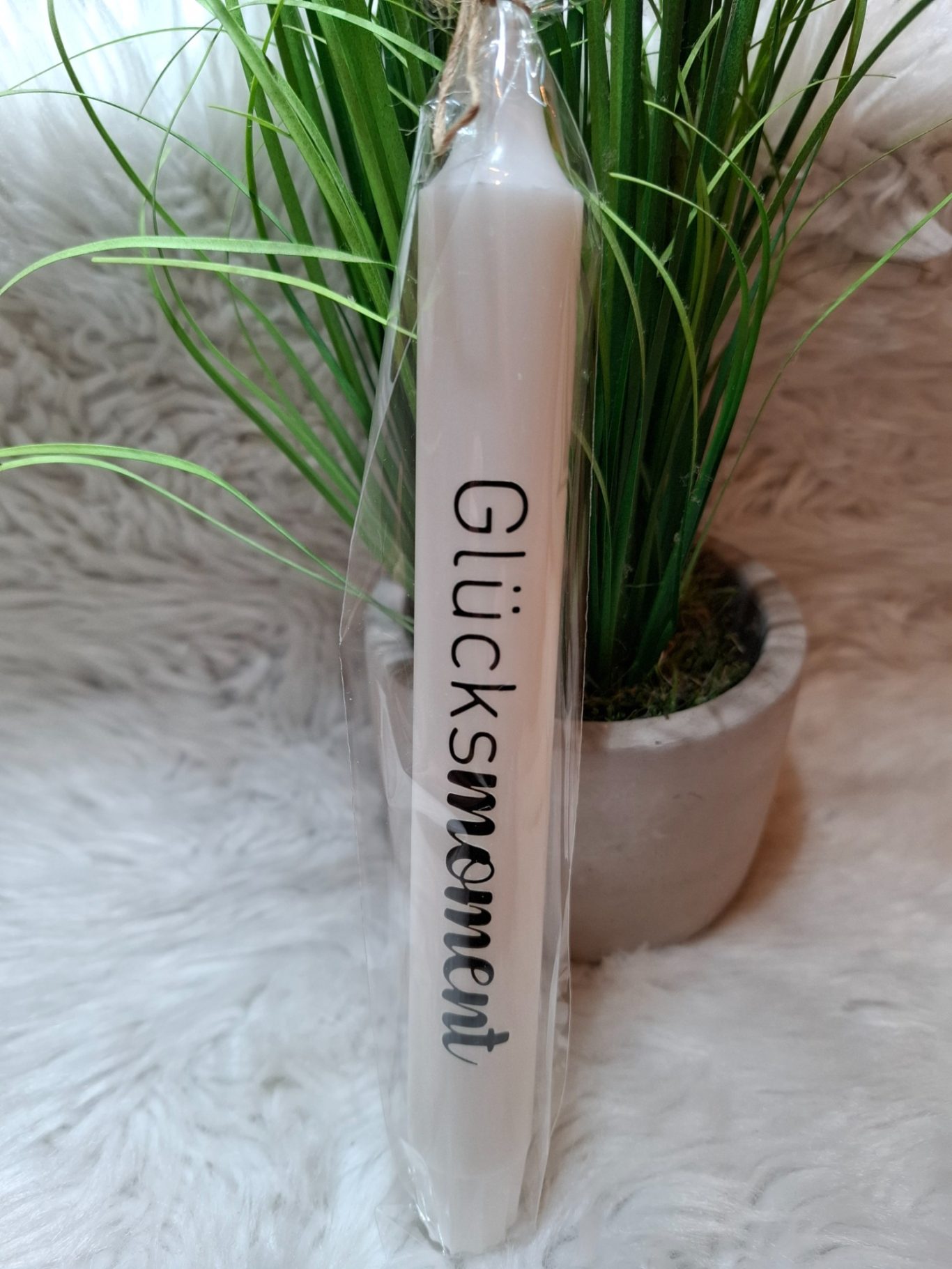 Glücksmoment Kerze mit Spruch