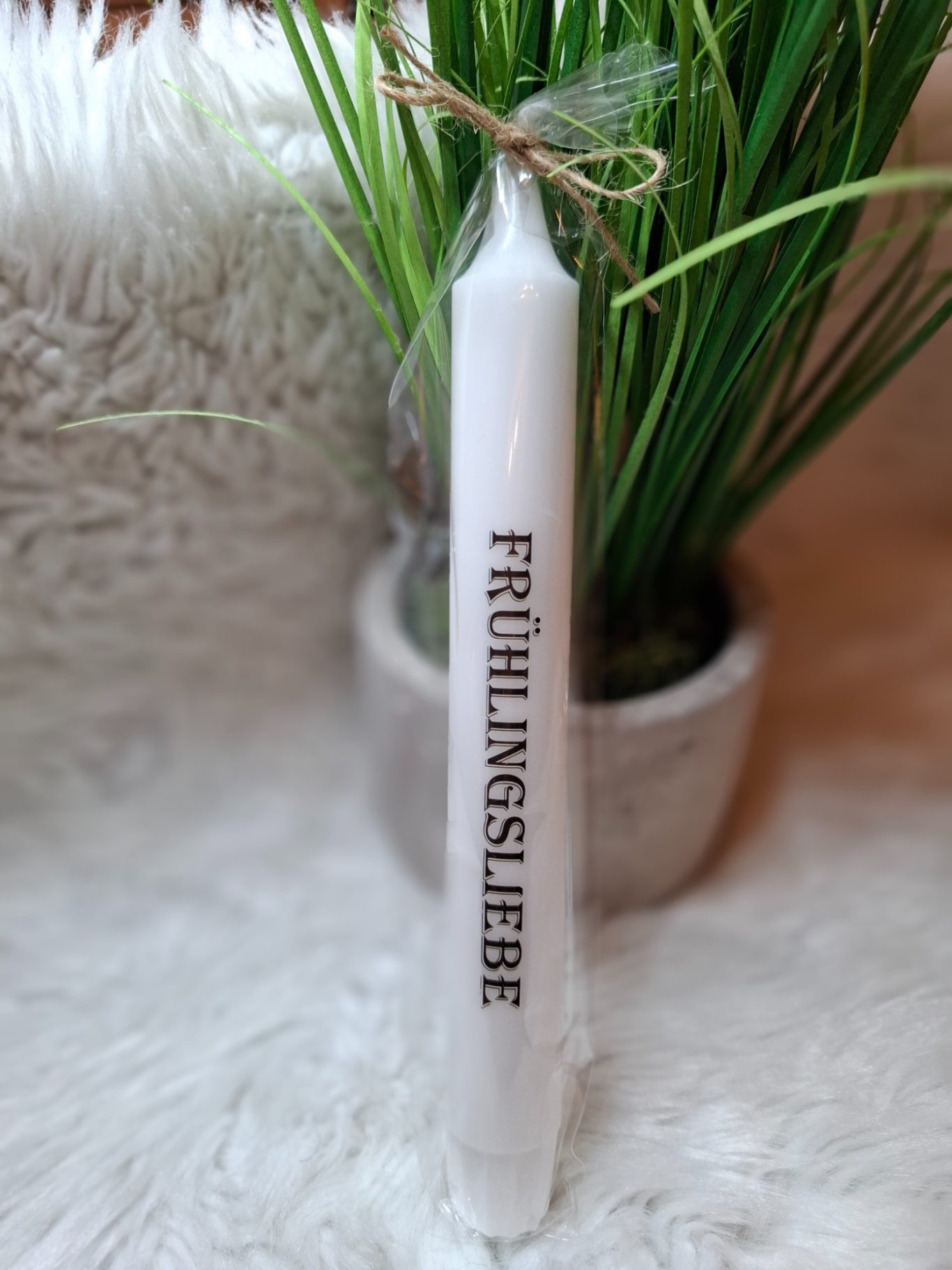 Frühlingsliebe Kerze mit Spruch