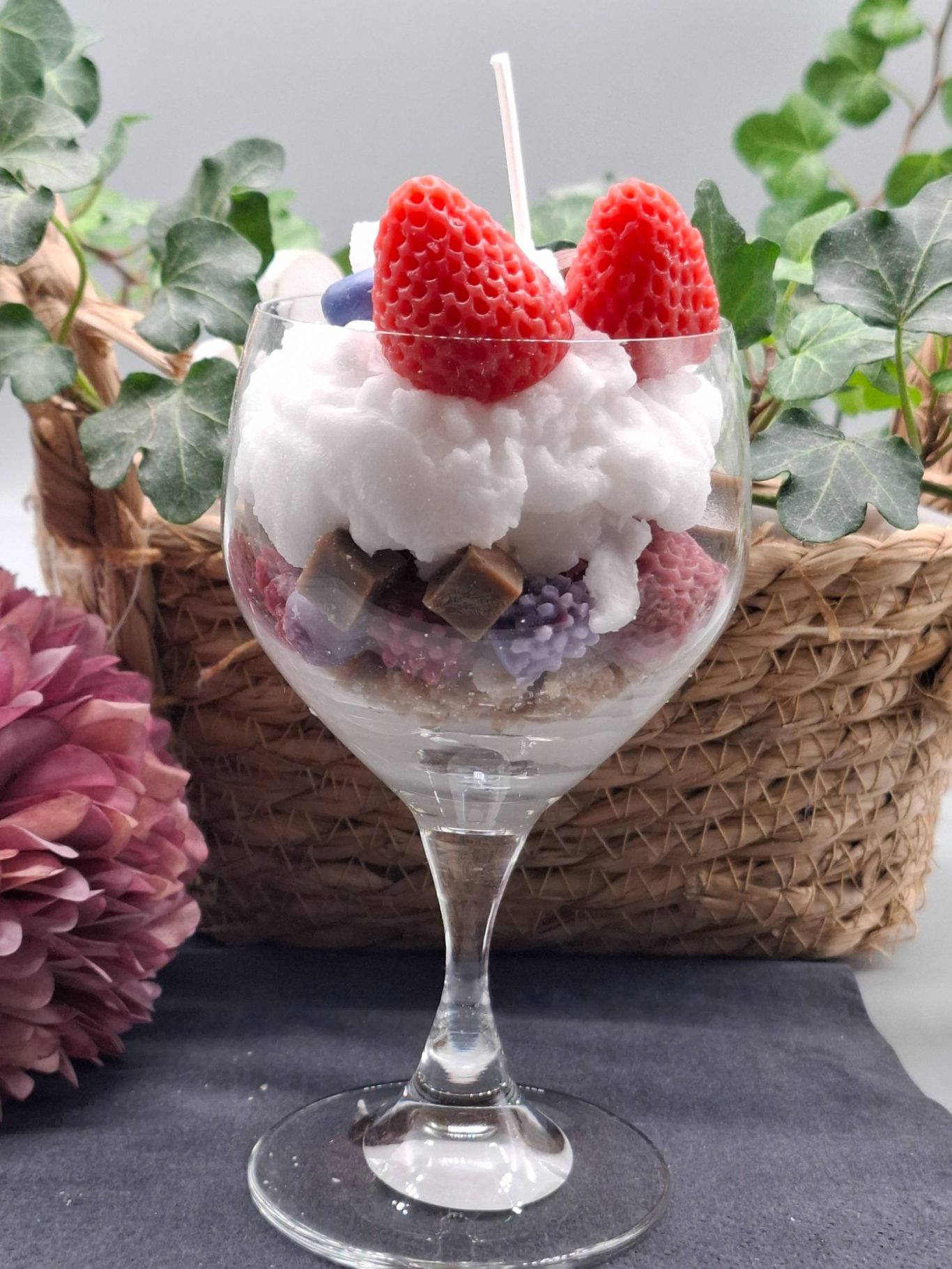 Dessertkerze Beerenmix Kerzendeko