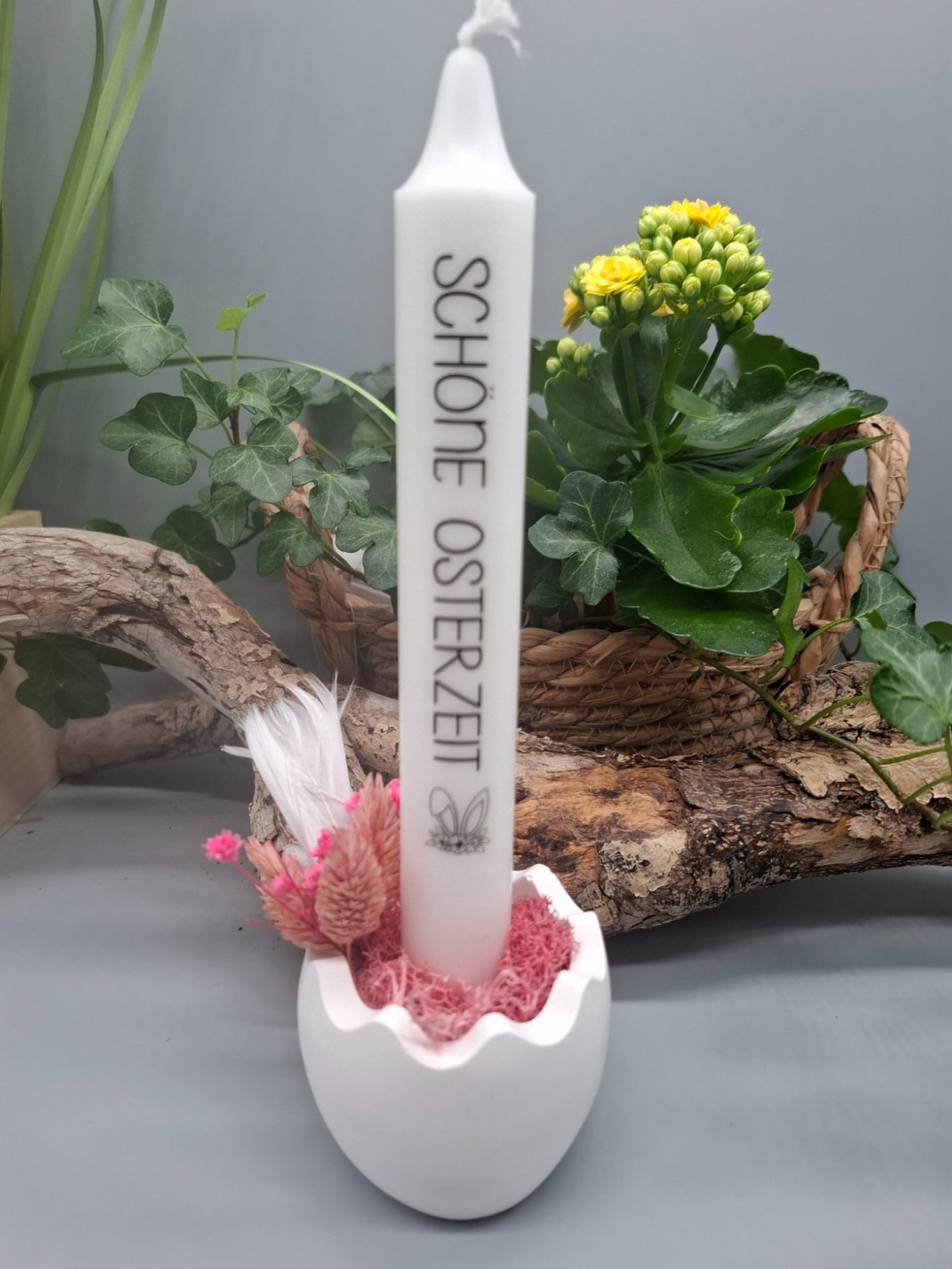 Schöne Osterzeit Kerzendeko